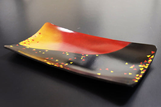 【1点物】レザートレイ 漆 「秋」 ×HOSIKAGE WORKS