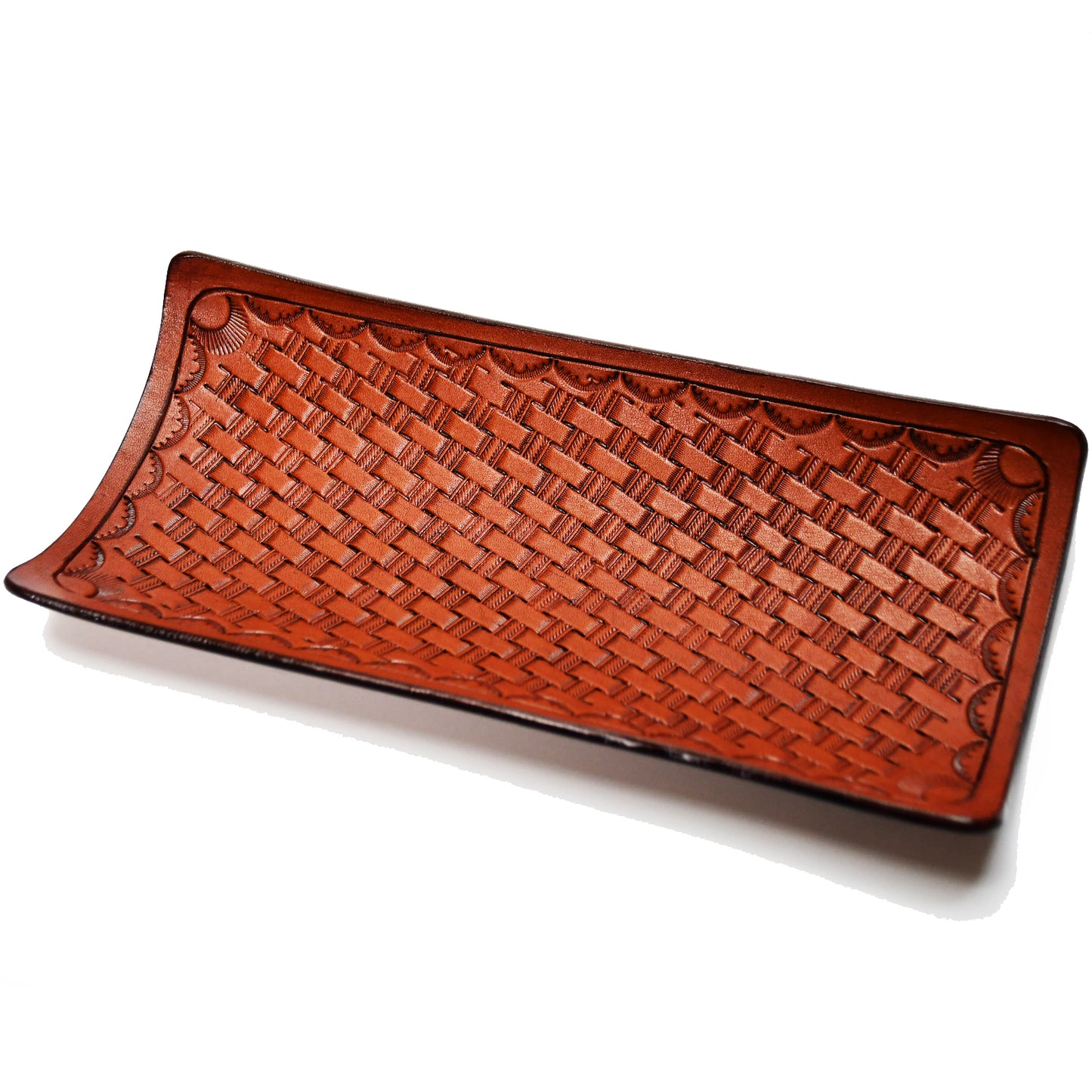レザートレイ バスケット刻印(ブラウン)