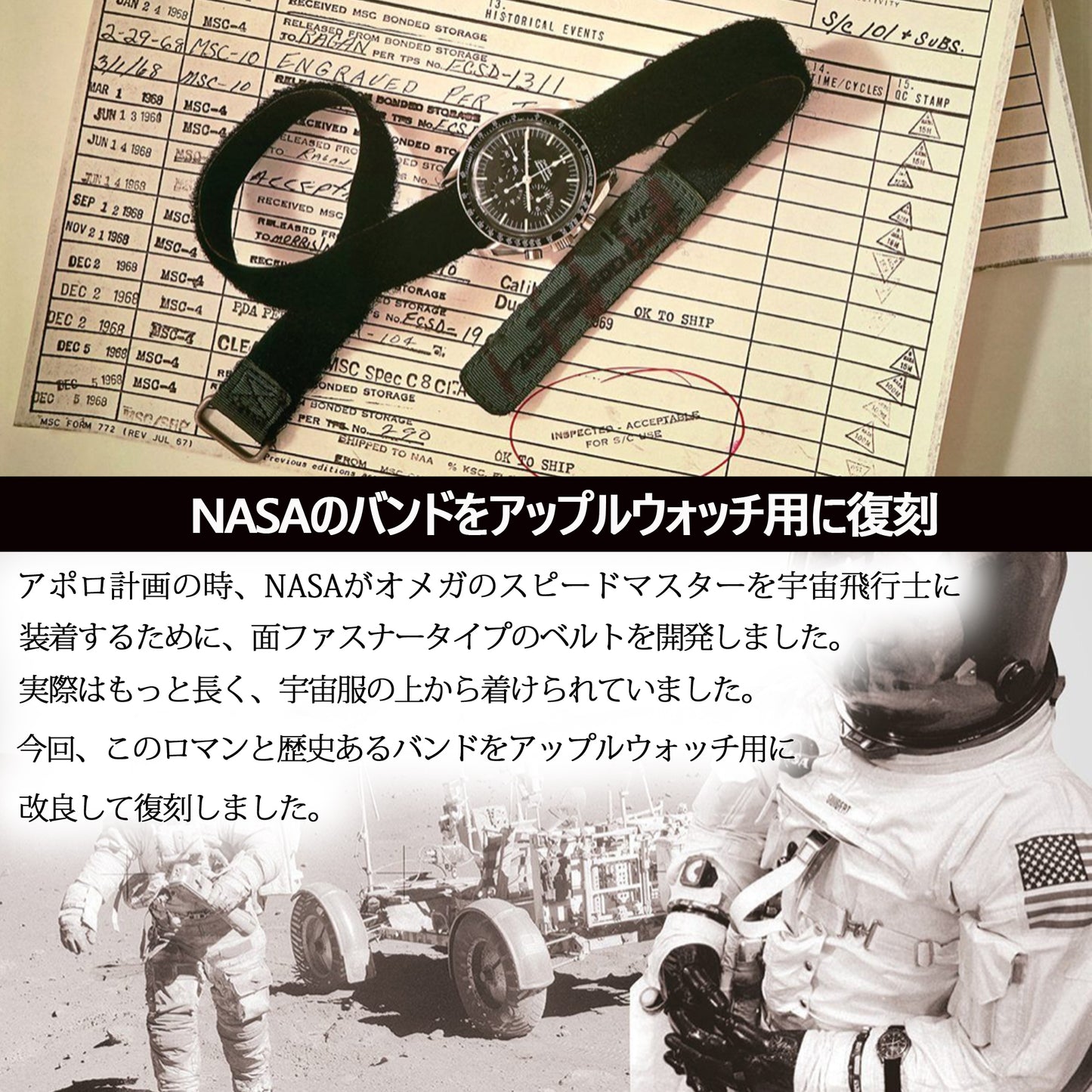 アップルウォッチ用 ナイロン ファスナー バンド