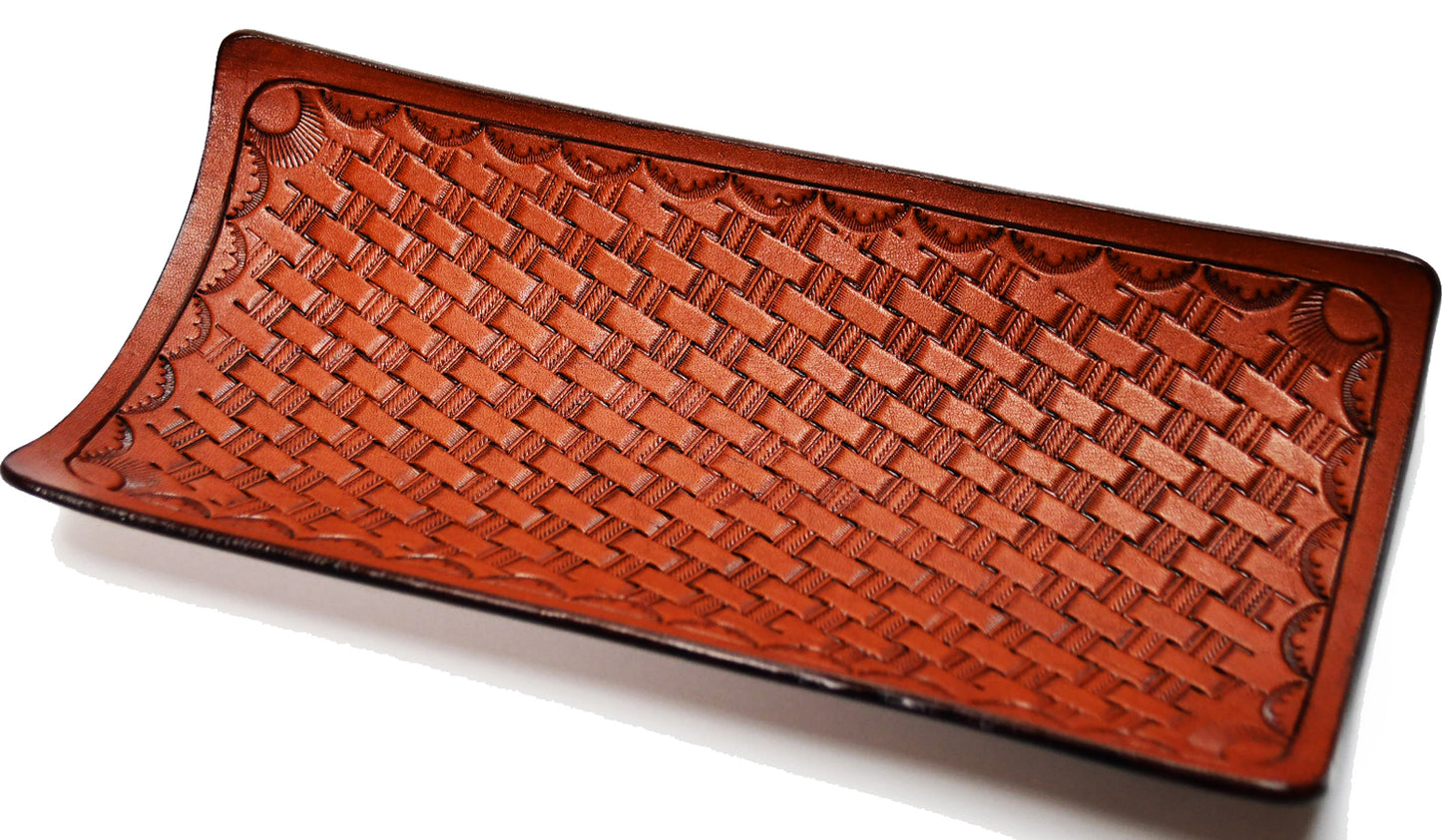 レザートレイ バスケット刻印(ブラウン)