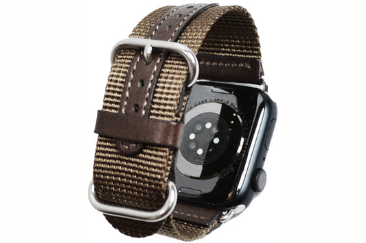 アップルウォッチ用 ミリタリー NATOベルト (穴革補強バージョン)