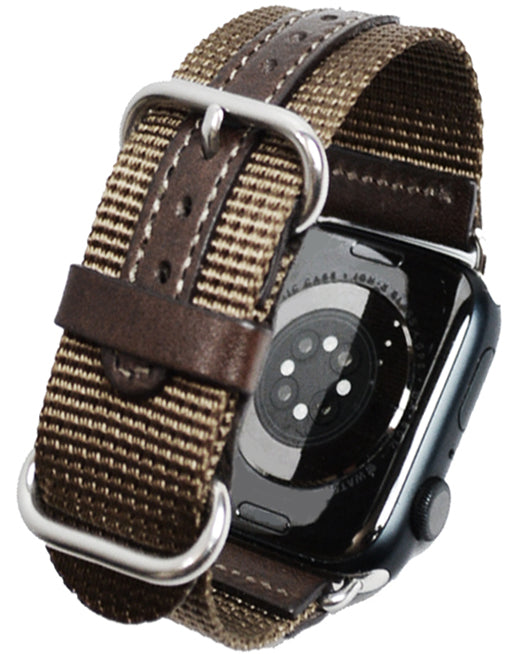 アップルウォッチ用 ミリタリー NATOベルト (穴革補強バージョン)