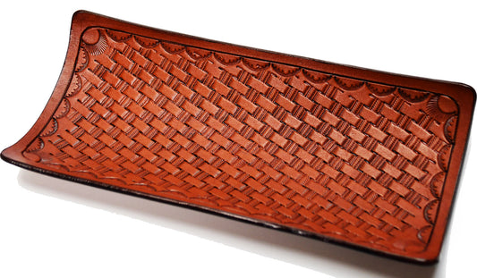 レザートレイ バスケット刻印(ブラウン)