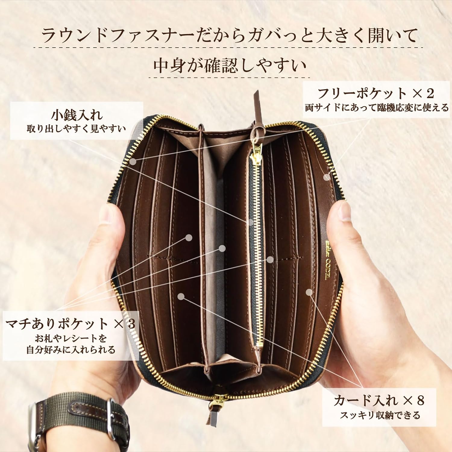 ラウンドファスナー長財布 – atelier CODEL
